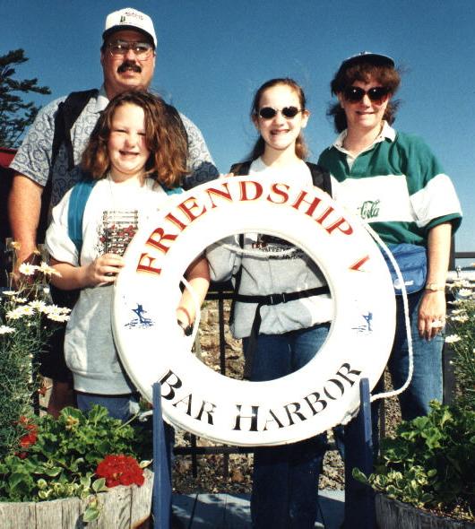 Whale watching ship, Marty, Stephanie, Gretchen and Cathy Williams.jpg - 1999 - Whale Watching, Bar Harbor, ME - Stephanie, Marty, Gretchen & Cathy